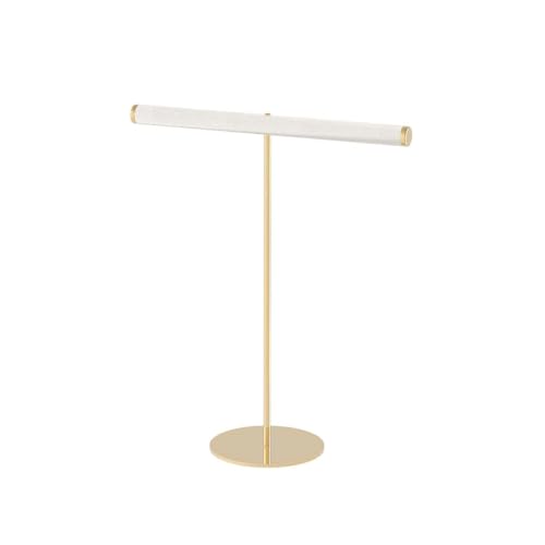 Gold Velvet T-Bar Necklace Organizer Stand for Jewelry Display