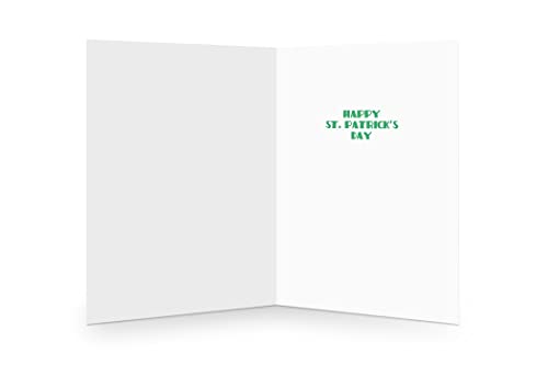 St. Patrick's Day Greeting Card - Cute Leprechaun with Shamrock Balloons 5x7