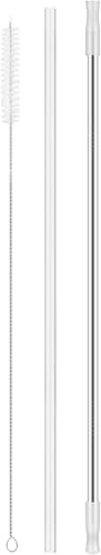Reusable Stainless Steel and Silicone Drinking Straws Set