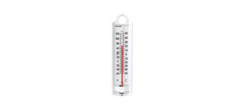 Taylor EMW0063562 Weather-Resistant Aluminum Indoor/Outdoor Thermometer - White, 2-1/4" x 8-7/8"