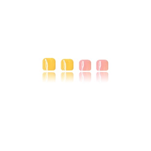 Press on Toenails Colorful Gradient Short Square Fake Toenails Glossy Acrylic Toe Nails 24 Pcs