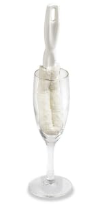 FryOilSaver B61C Wine Glass & Flute Cleaning Brush - 1 Pack, Non-Scratch