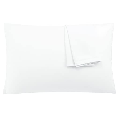 Microfiber Pillowcases Set of 2 with Zipper Closure, 14x20 White