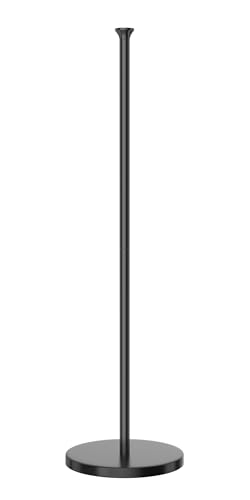 Keepmisc Freestanding Toilet Paper Holder Stand - Matte Black Steel