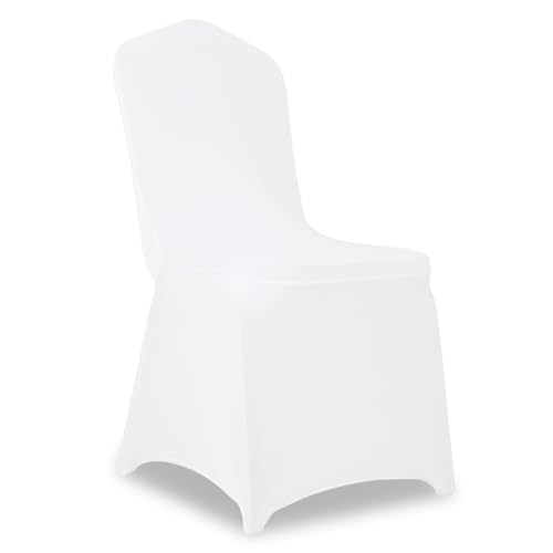 JALANCY 1 Pack White Stretch Polyester Spandex Chair Covers for Weddings & Events
