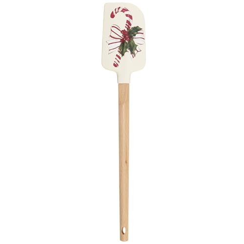 Christmas Silicone Spatula with Vintage Candy Cane & Holiday Sentiment