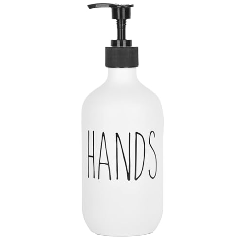 Large 500ml Plastic Hand Soap Dispenser with Pump - Refillable Bathroom Kitchen Decor