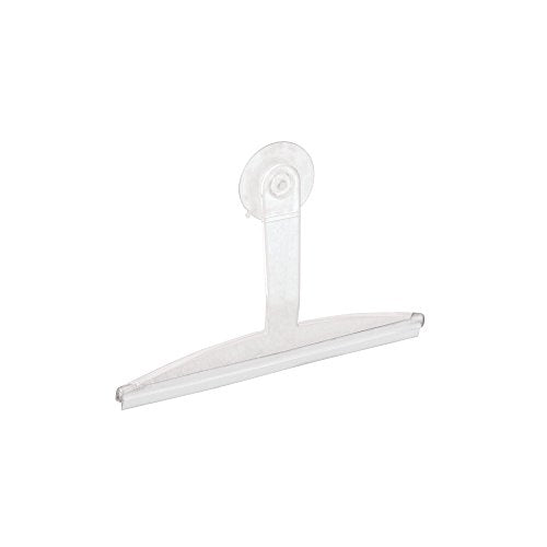 iDesign Large Plastic Shower Squeegee with Suction Storage Hook, 12" x 10"