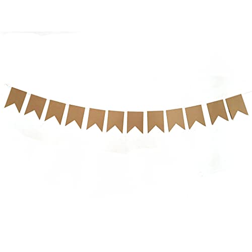 DIY Kraft Paper Flag Banner Set for Birthdays & Weddings - 12pc
