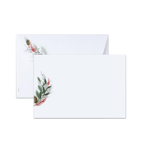 Business Holiday Greeting Cards with Pinecone Design - Pack of 25