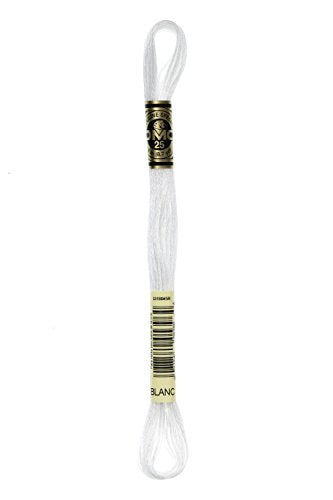 DMC 117-BLANC 6 Strand White Embroidery Cotton Floss - 8.7 Yards