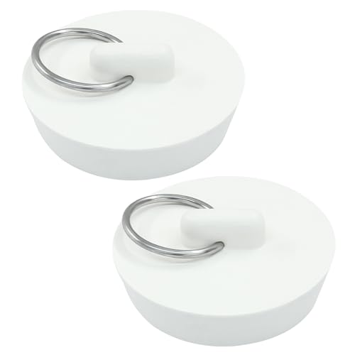 2 Pack 1-5/8 Inch Rubber Drain Stopper for Bathtubs - Odor Control & Leak Proof Seal