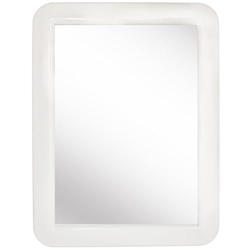CEREM 5x7 Magnetic Locker Mirror – White Frame Real Glass Makeup Mirror