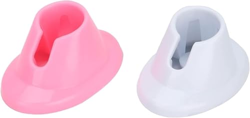JianShuLian 2 Pcs Anti-Spill Nail Polish Bottle Holder Stand (Pink and White)