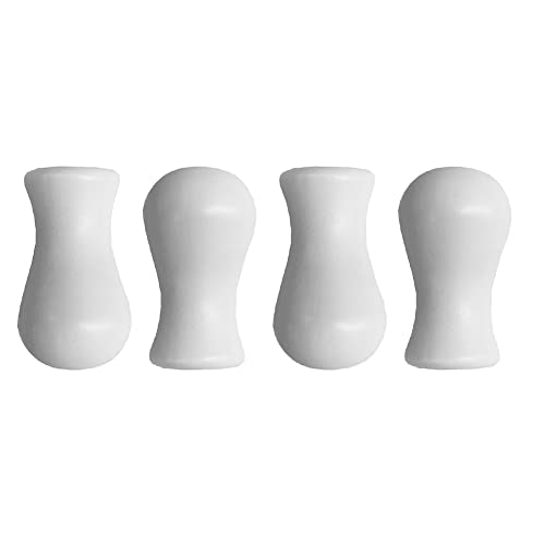 4-Pack White Wooden Curtain Knobs for Blinds & Shades