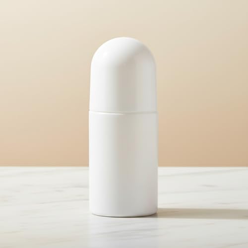 Qemixly Refillable Roll-On Bottles 1.7oz White Plastic Roller Bottles 2Pcs