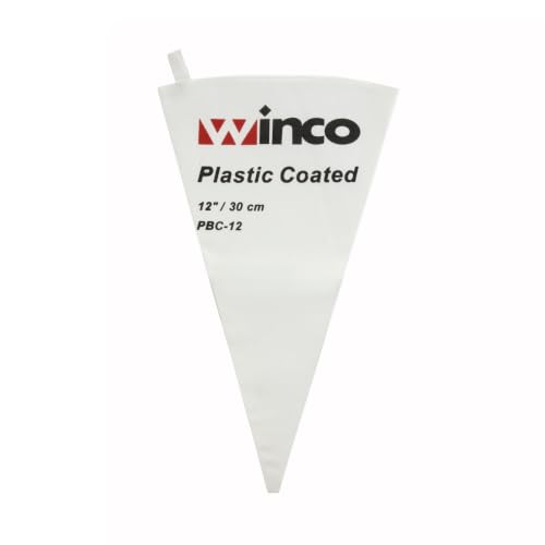 Winco 12-Inch Cotton Pastry Bag with Plastic Coating for Decorating