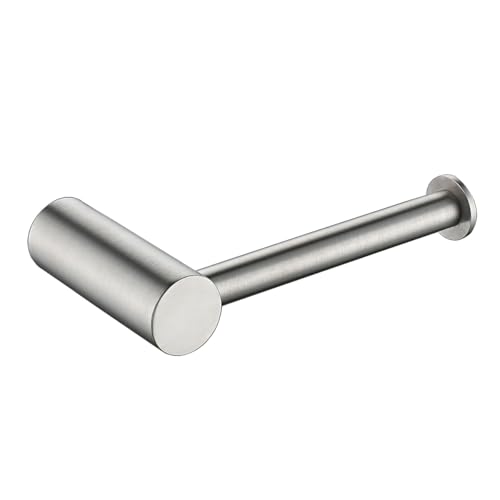 JQK 5-Inch Brushed Steel Toilet Paper Holder - 304 Stainless Steel, Holds Mega Rolls