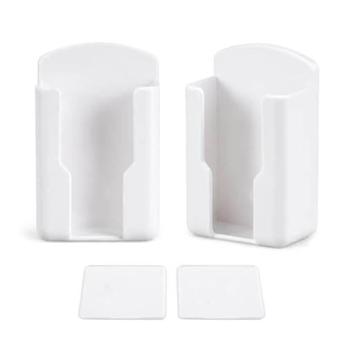 NEWHOOK White Remote Control Holder Wall Mount - 2 Pcs Self Adhesive
