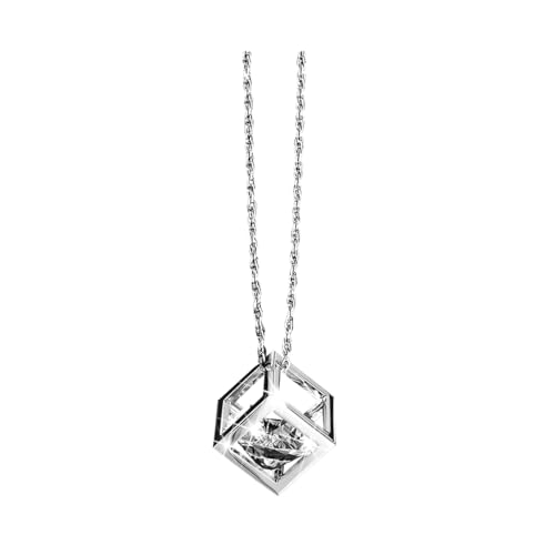 Bling Crystal Cube Car Rear View Mirror Charm - Sparkling White Hanging Pendant