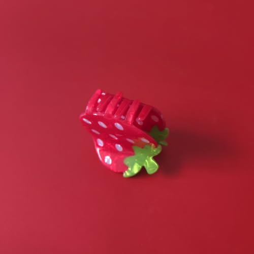 Funny Strawberry Acrylic Hair Claw Clip for Women Cute Fruit Styling