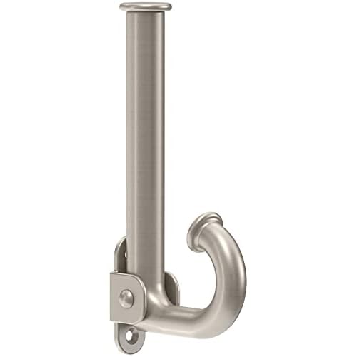 Franklin Brass Extend-a-Hook Oval (1-Pack) Single Wall Hooks 1-Prong Coat/Hat Satin Nickel Hooks for Hanging Wall Mount Hanger Clothes, Purse, Bag, Towel Organization Hooks B45618M-SN-R