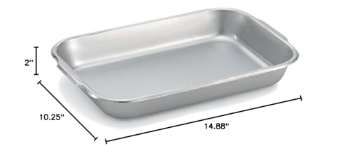 Vollrath 61230 Stainless Steel Bake and Roast Pan, 3.5-Quart, 14-7/8" x 10-1/4" x 2", Durable Construction, Natural Finish, Easy to Clean, Commercial Grade, Made in USA