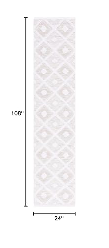 SAFAVIEH Augustine Collection Runner Rug - 2' x 9', Beige & Ivory, Moroccan Trellis Boho Rustic Fringe Design, Non-Shedding & Easy Care, Ideal for High Traffic Areas in Living Room, Bedroom (AGT730B)