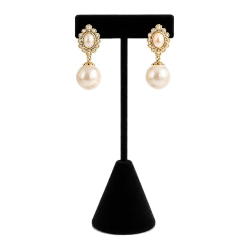 Black Velvet Earring Display Stand - T-Shaped Jewelry Holder