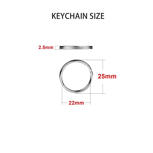 50pcs Silver 25mm Round Split Key Rings - Durable Metal Keychains