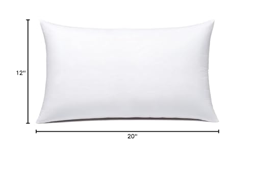 Hypoallergenic Throw Pillow Insert - Rectangle Lumbar Cushion, 12 x 20 Inches