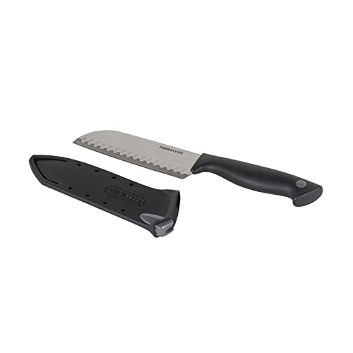 Farberware EdgeKeeper 5" Santoku Knife Pack of 12 with Self-Sharpening Blade Cover - Black/Gray