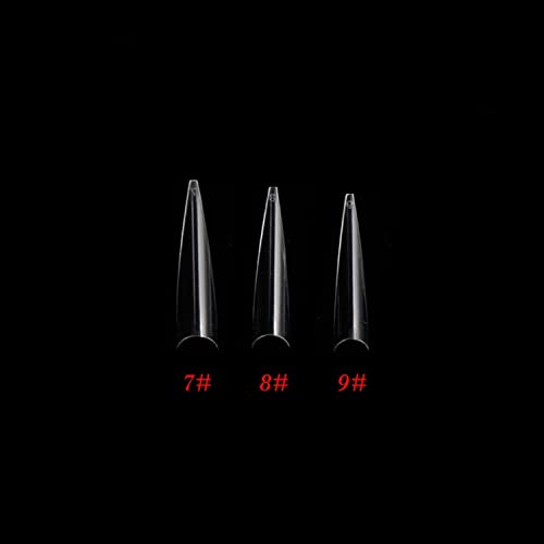 Yimart 300pcs Acrylic Stiletto Nail Tips Refill Size #5 #6 Clear