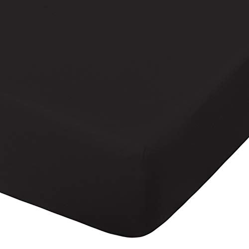 NTBAY Microfiber Crib Fitted Sheet, 28 x 52 Inch, Black