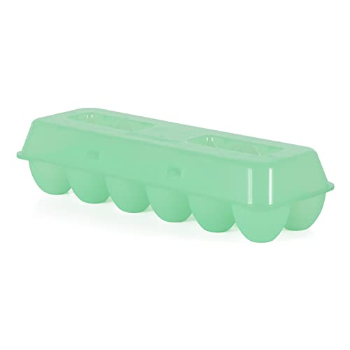 Tuff Stuff 12-Egg Reusable Plastic Storage Container with Lid, Green
