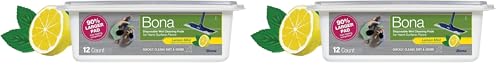 Bona Disposable Wet Cleaning Pads - Lemon Mint Scent, 24 Count