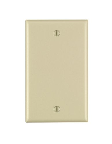 Leviton 1-Gang Blank Wallplate, Standard Size, Ivory - 25-Pack