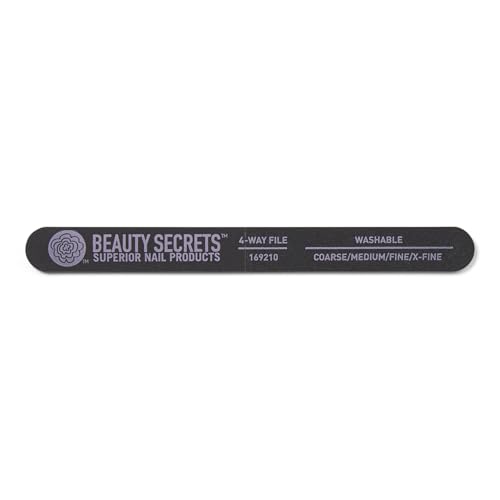 Beauty Secrets 4-Way Black Nail File - Coarse to Extra-Fine
