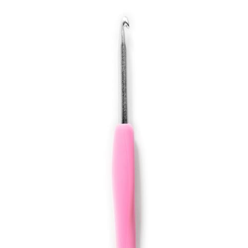 Clover Pink Amour Crochet Hook Size F (3.75mm) - Ergonomic Crochet Tool