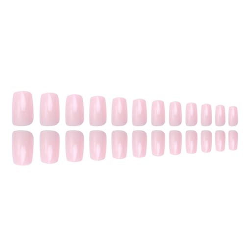Nude Pink Square Press On Nails Short Reusable Fake Nails Kit