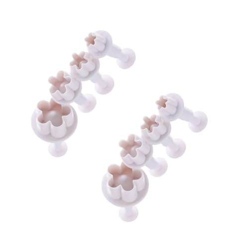 8-Piece Flower Plunger Cookie Cutter Set for Baking & Cake Decorating