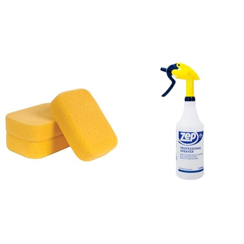 QEP 3 Count Extra Large Grouting Sponges with 32oz Sprayer Bottle