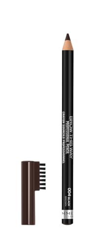 Rimmel Brow This Way Professional Eyebrow Pencil with Built-In Brush Black Brown