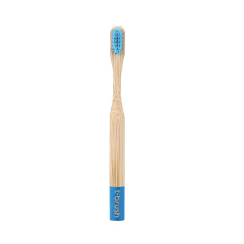 t-brush Kids Bamboo Toothbrush - Blue Ultra-Soft Eco-Friendly