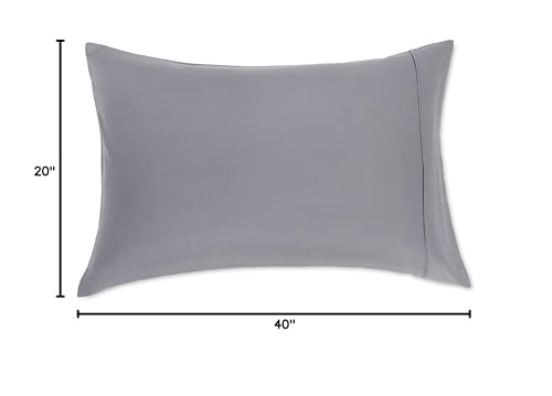 Amazon Basics King Pillowcases - Soft Microfiber, Dark Gray, Set of 2