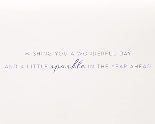 Papyrus Birthday Card - A Little Sparkle with Foil & Gems, 5x7 Inch