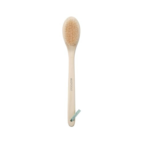 EcoTools Long Handle Bath Brush, Exfoliating Shower Back Scrubber (2 Pack)