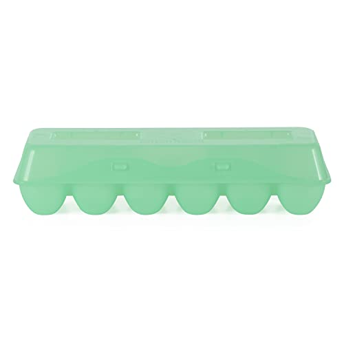 Tuff Stuff 12-Egg Reusable Plastic Storage Container with Lid, Green