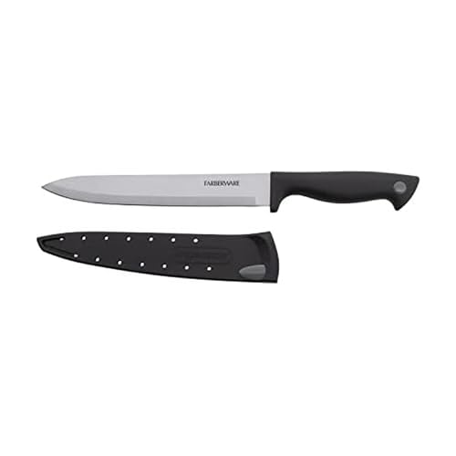 Farberware 8-Inch Slicing Knife with Self-Sharpening Sheath - Black/Gray
