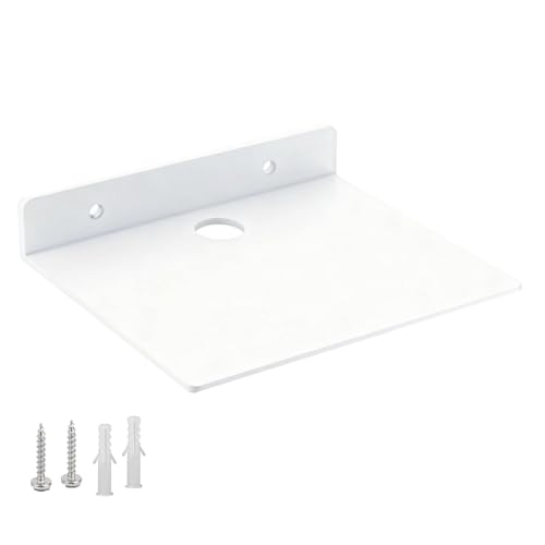 White 5-Inch Metal Floating Shelf for Echo & Small Speakers